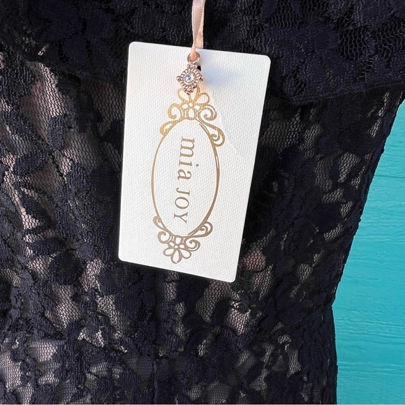 MIA JOY FAIRY GOTH BLACK LACE TIERED RUFFLE DRESS SIZE MEDIUM NWT - Picture 5 of 7